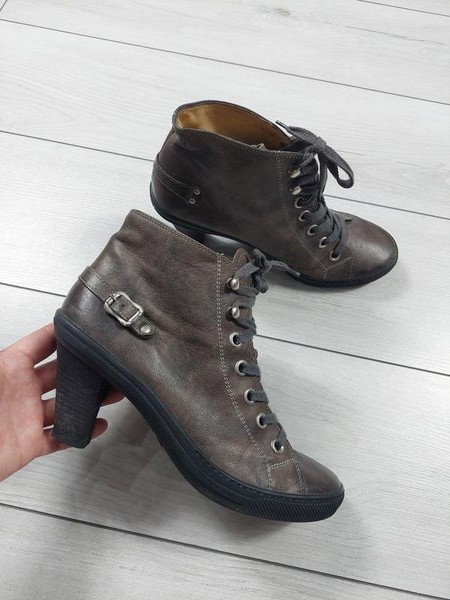 Women Paul Green Ankle Boots Grey Leather 39