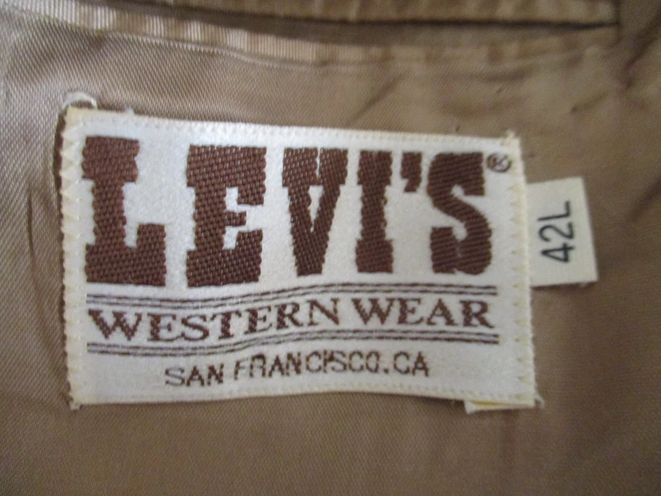 Винтажный Levis Western Blazer мужской 42L серо-коричневый ковбой спортивное пальто - Изображение 3 из 4