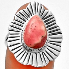 Natural Rhodochrosite Argentina 925 Sterling Silver Ring s.7 Jewelry R-1086