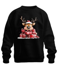 Renna di Natale Regali Bambini Idea Regalo Carina Unisex Felpa Pul