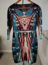 Animapop Abstract Art Print Dress Reversible Made In Italy Size Small