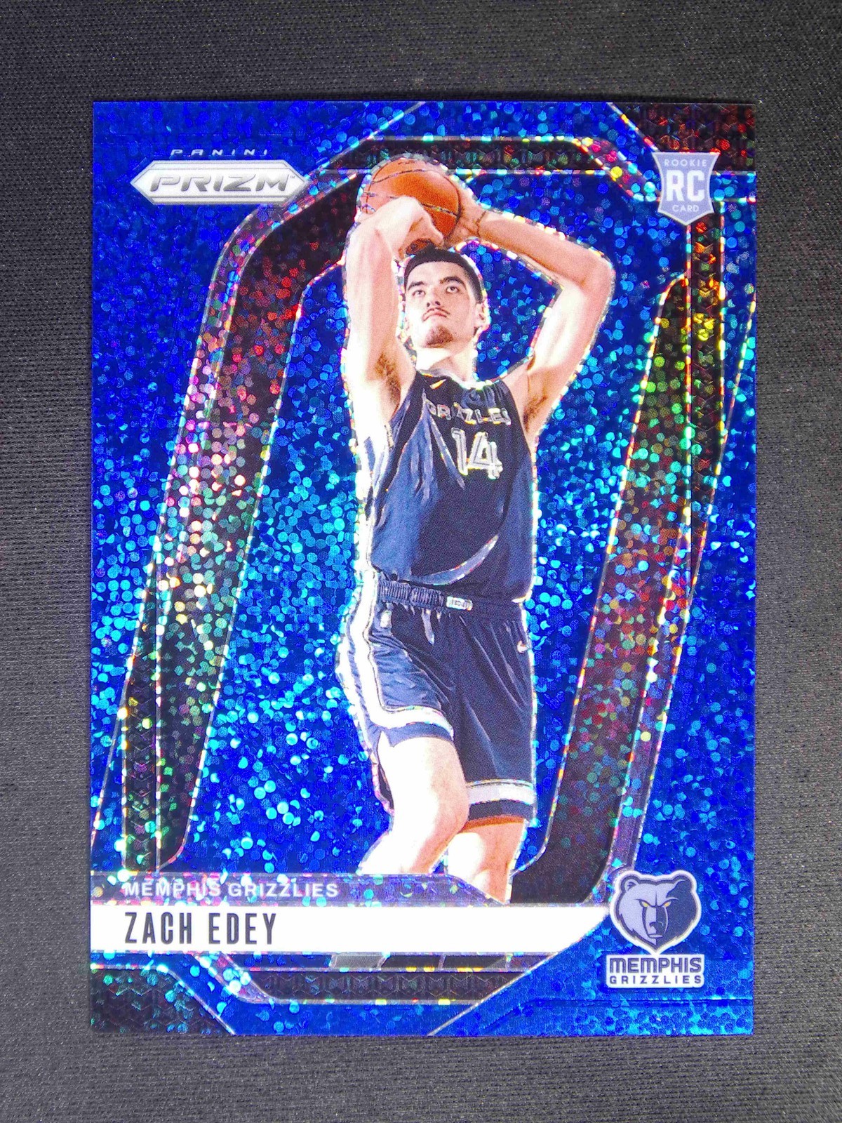 2024-25 Panini Prizm Zach Edey #249 RC Rookie Blue Sparkle /144