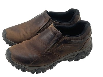 Merrell Moab Adventure Moc Leather Slip-On Shoes - Brown J91551 Vibram