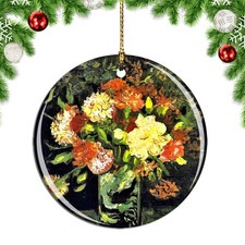 Van Gogh Vase With Carnations Painting Christmas ornament city travel souvenir