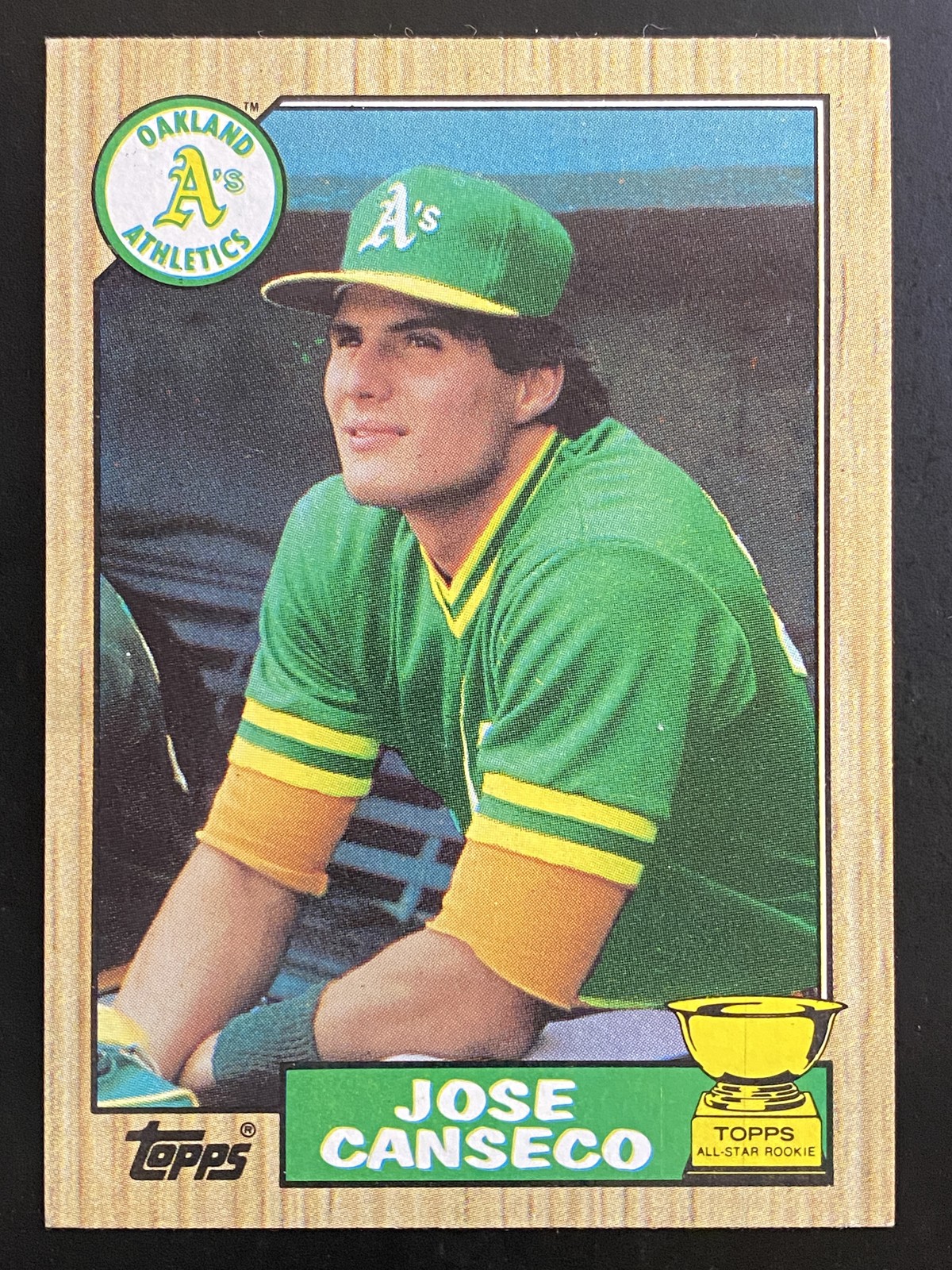 Jose Canseco 1987 Topps Baseball All Star Rookie Gold Cup Oakland Athletics #620