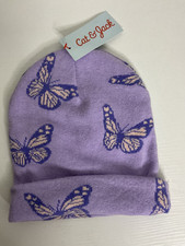 Cat  Jack Purple Butterfly Girls Beanie One Size