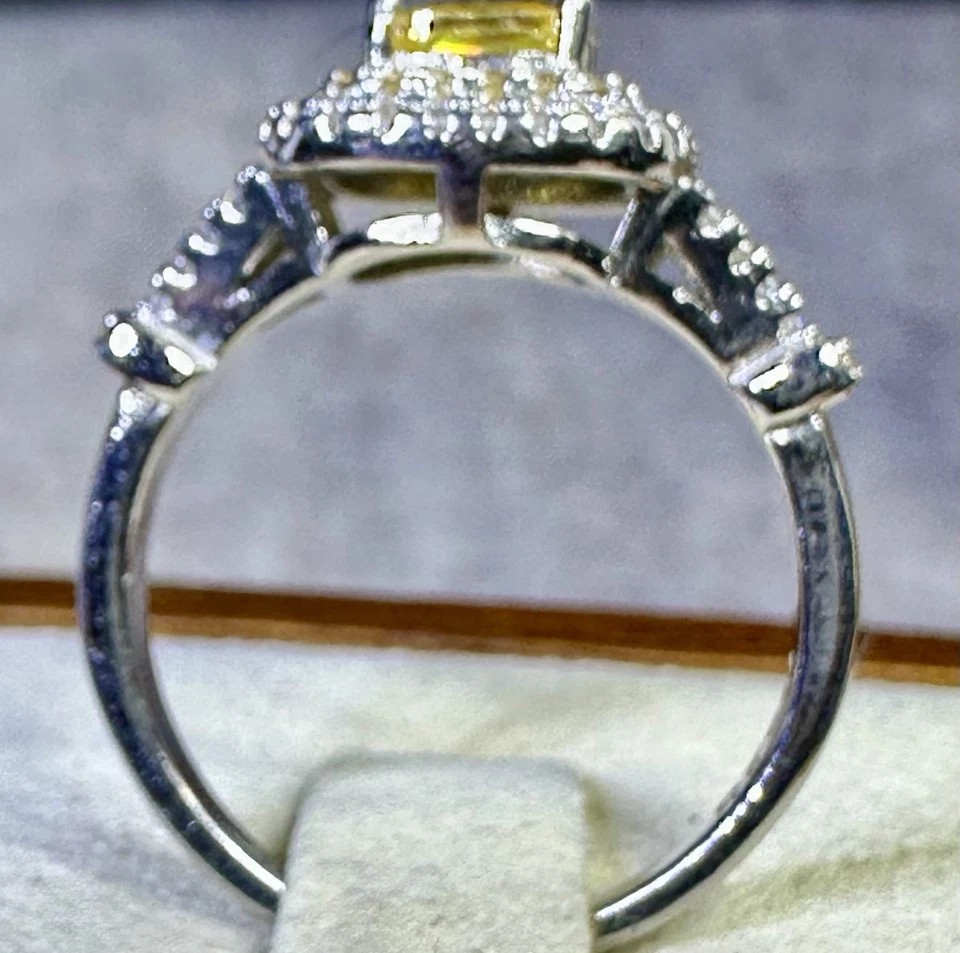 "JUEGO de 8 anillos de cuarzo limón de plata 925 y cadena de 18"" (colgante sin marca) lote #662" Foto 4 de 4