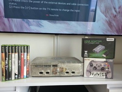   (ULTIMATIVES MODERNES SETUP) MICROSOFT ORIGINAL XBOX CRYSTAL + EXTRAS PAL IN SEHR GUTEM ZUSTAND!!