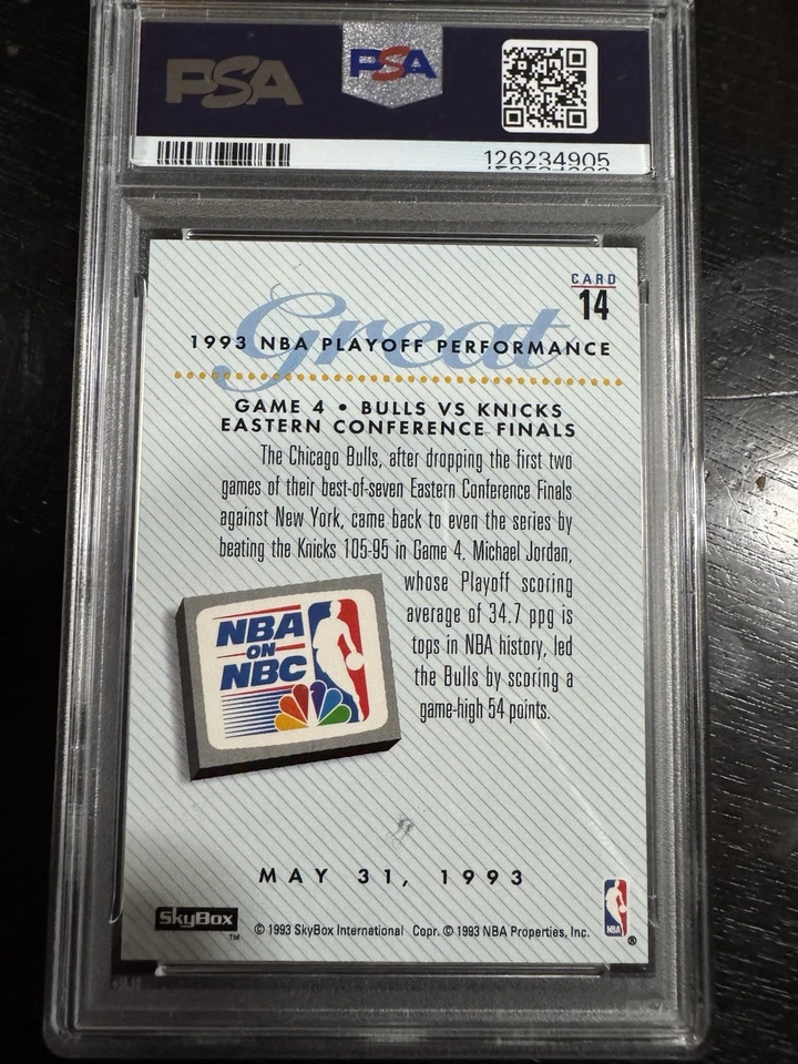 1993-1994 Skybox Premium NBA on NBC Michael Jordan PSA 9 - Image 2 of 2