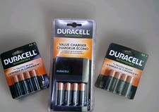 Duracell Rechargeable Value Charger w/ 4 AA NiMH Batteries New Sealed