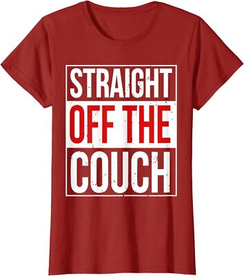 Straight Off The Couch Funny Fun Football Meme  Ladies' Crewneck T-Shirt