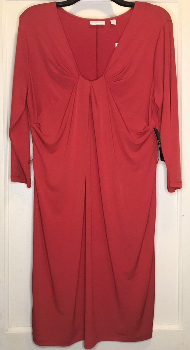 red 3 4 sleeve bodycon dress Fengqque Women's Work Dress 3/4 Sleeve V Neck Suit Skirt Bodycon Dress office Business Dresses with Belt Red L(L)
