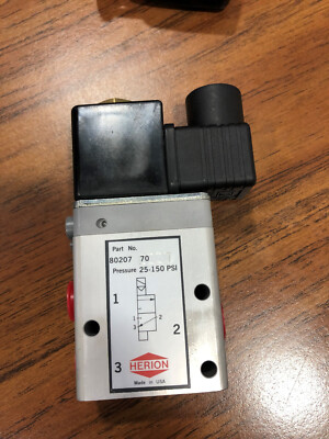 Herion 80207 50 SINGLE SOLENOID VALVE 0200 48 v Manifold block Coil