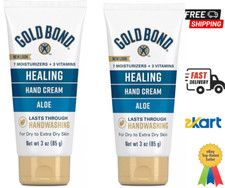 Gold Bond Healing Hand Cream, With Aloe, Hand Lotion for Dry Skin 3 oz. Pack 2