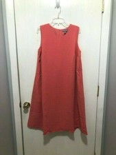 NEW Jessica London A Line Sleeveless Dress Plus SZ 12W Coral Scoop Neck Midi