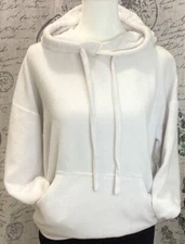 Soft Serve Sweatshirt Women's L Fleece White Pullover Hoodie Soft Cloud Cotton