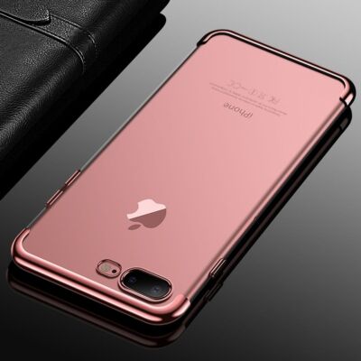 Handy Hülle Case für Apple iPhone 7 / 8 Plus Durchsichtig Transparent Rose Pink