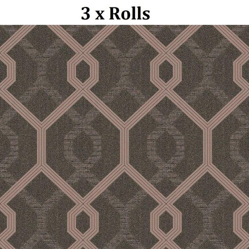 3 x Black Rose Gold Geometric Wallpaper Gold Glitter Metallic Vinyl Embossed 5056301436777 eBay