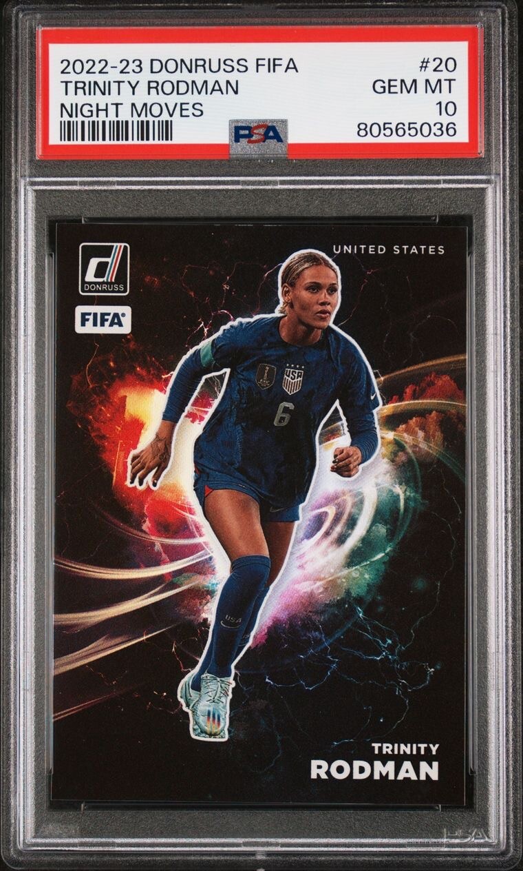 🇺🇸Trinity Rodman 22-23 FIFA Panini Donruss Soccer USWNT NIGHT MOVES #20 PSA 10