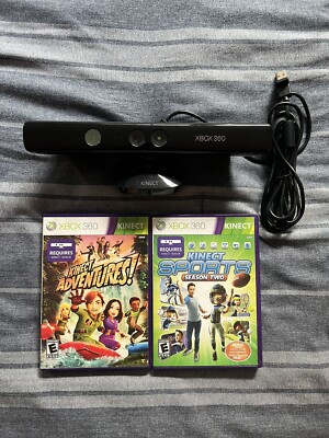 Xbox 360 Kinect Lot of Games and Sensor Kinect Adventures Kinect Sports ...