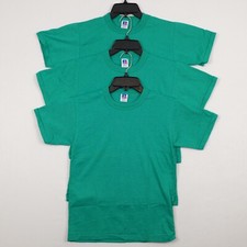 VINTAGE Russell Athletic Youth L Athletic Green T-Shirts - Lot of 3