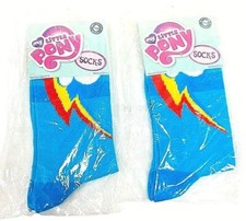 2 Pair of My Little Pony Rainbow Dash Cutie Women's Crew Socks Size 9 10 11 New