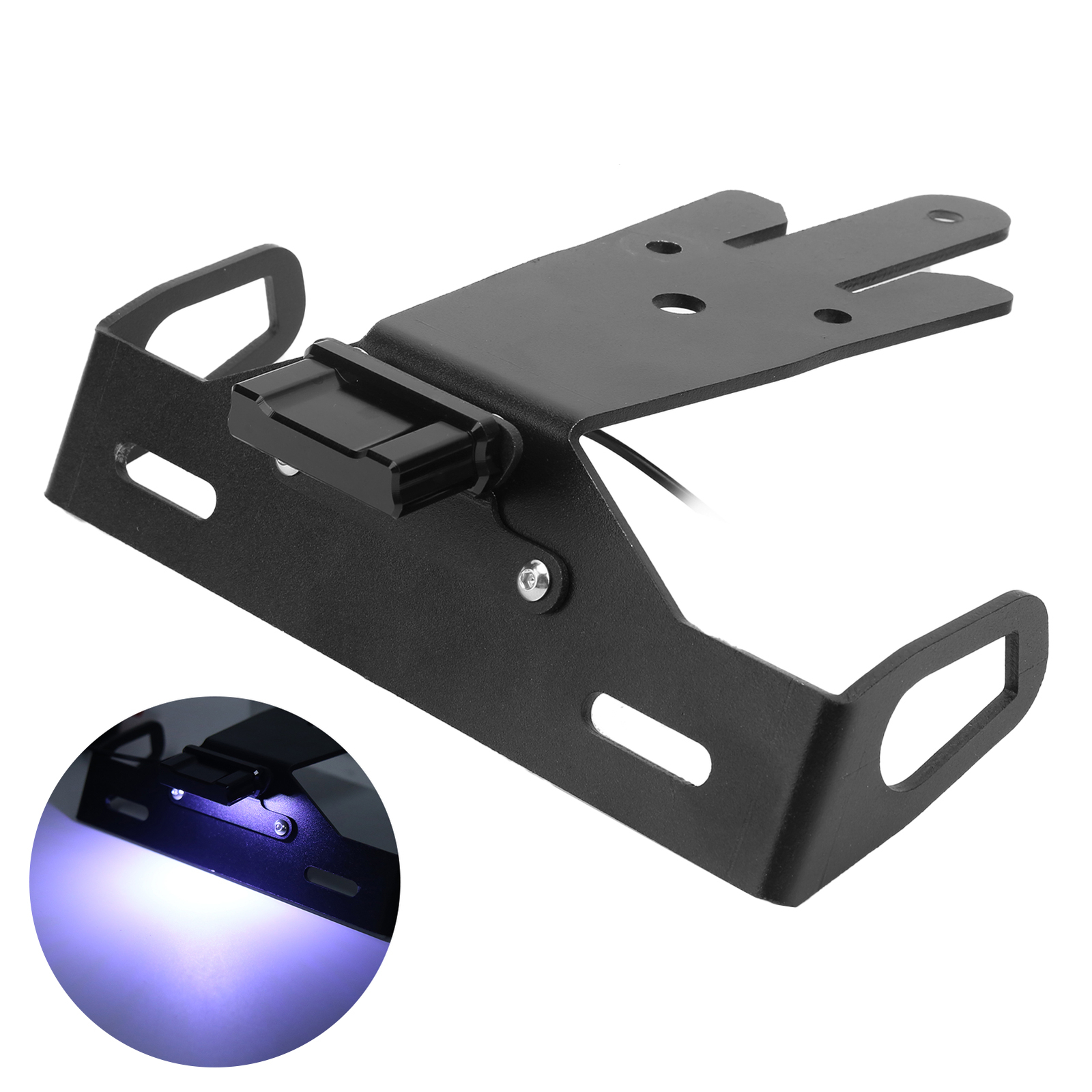 Hot Motorcycle License Plate Mount Holder With LED Light Part For