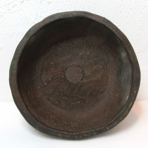 Japanese Art "MURYO" Wood-fired pottery bonsai pot 110mm. .Free shipping / za33 - Picture 3 of 9