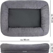 Hundebett Aus Massivholz Mit Waschbarem Kissen – Erhöht, Orthopädisch (Größe L: 75x50x65 Cm)
