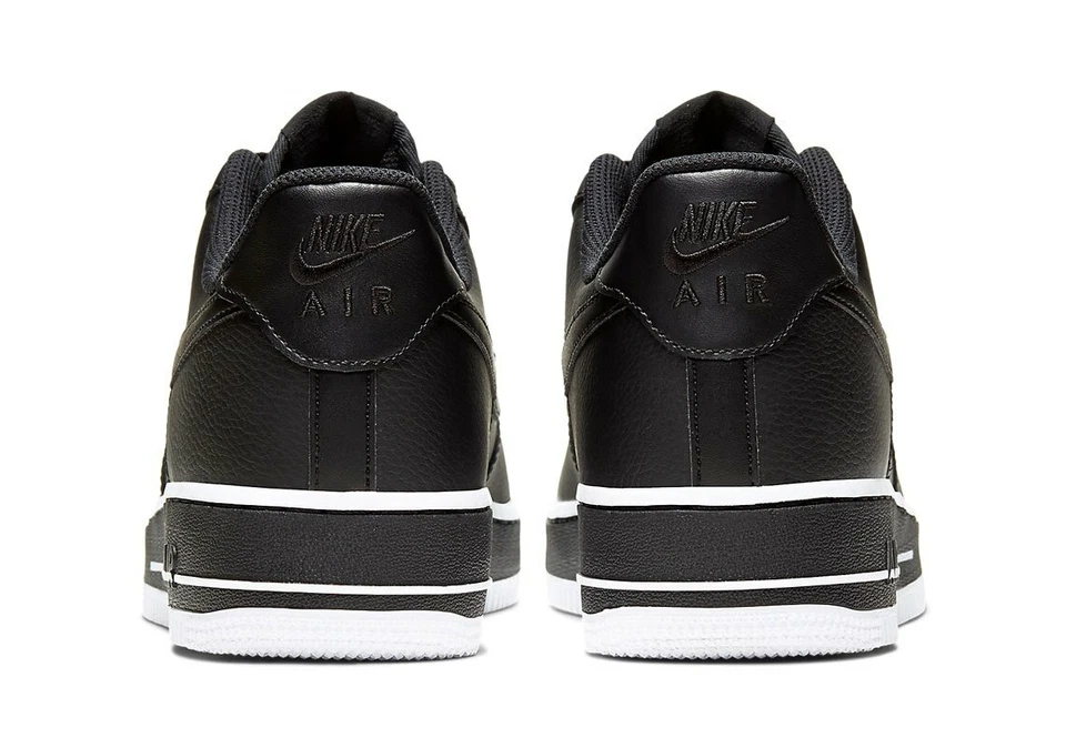 MENS NIKE AIR FORCE 1 '07 LOW BOLD AIR CJ1393-001 BLACK WHITE RARE ALL SIZES NEW - Image 3 of 4