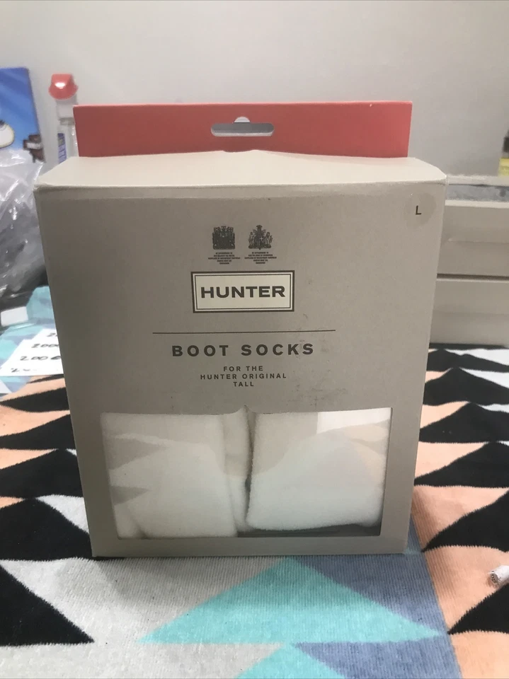 Calcetines Hunter Original Para Mujer Crema Alto Polar Welly Boot Talla L #200067 Foto 2 de 4