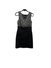 Connected Apparel Sequin, Lace & Tiered Sheath Cocktail Party Dress
