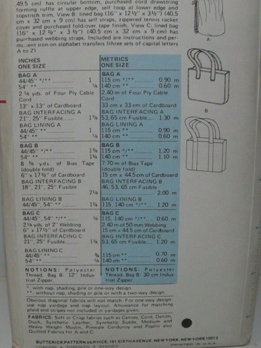 Vintage Butterick Pattern 4900 Three Terrific Totes To Sew One Size Uncut - Picture 7 of 7