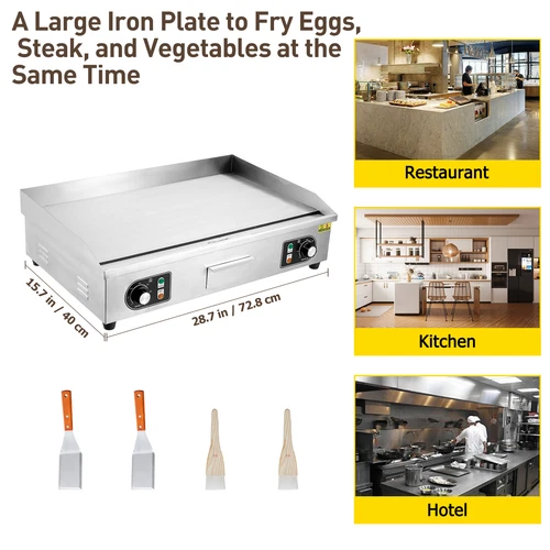 30" Commercial Electric Griddle Flat Top Grill Hot Plate Countertop BBQ Grill - Picture 11 of 15