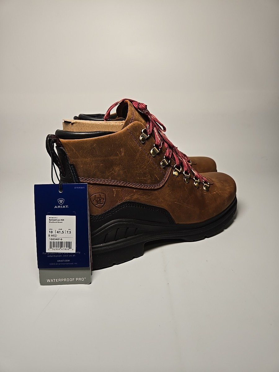 (取寄) アリアット レディース バーンヤード レース ブーツ - ウィメンズ Ariat women Barnyard Lace Boot - Women's Weathered Brown Ariat Barnyard Lace H2O Women's Weathered Brown Boots Sz 10 B