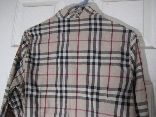 Burberry Nova Check Plaid Long Sleeve Shirt Women XL Made In England. - Picture 14 of 18