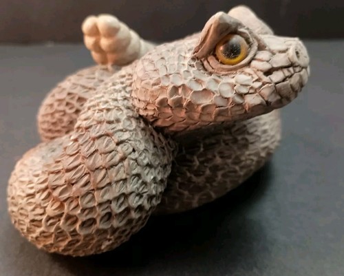 Stone Critter Sidewinder Rattlesnake Figurine Southwest Desert Snake Realistic - Picture 7 of 11