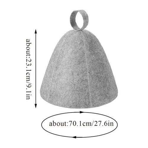 Russian Banya Hat Sauna Felt Bath Hats Grey Vaporarium Cap Protect Hair Headwear - Picture 2 of 14