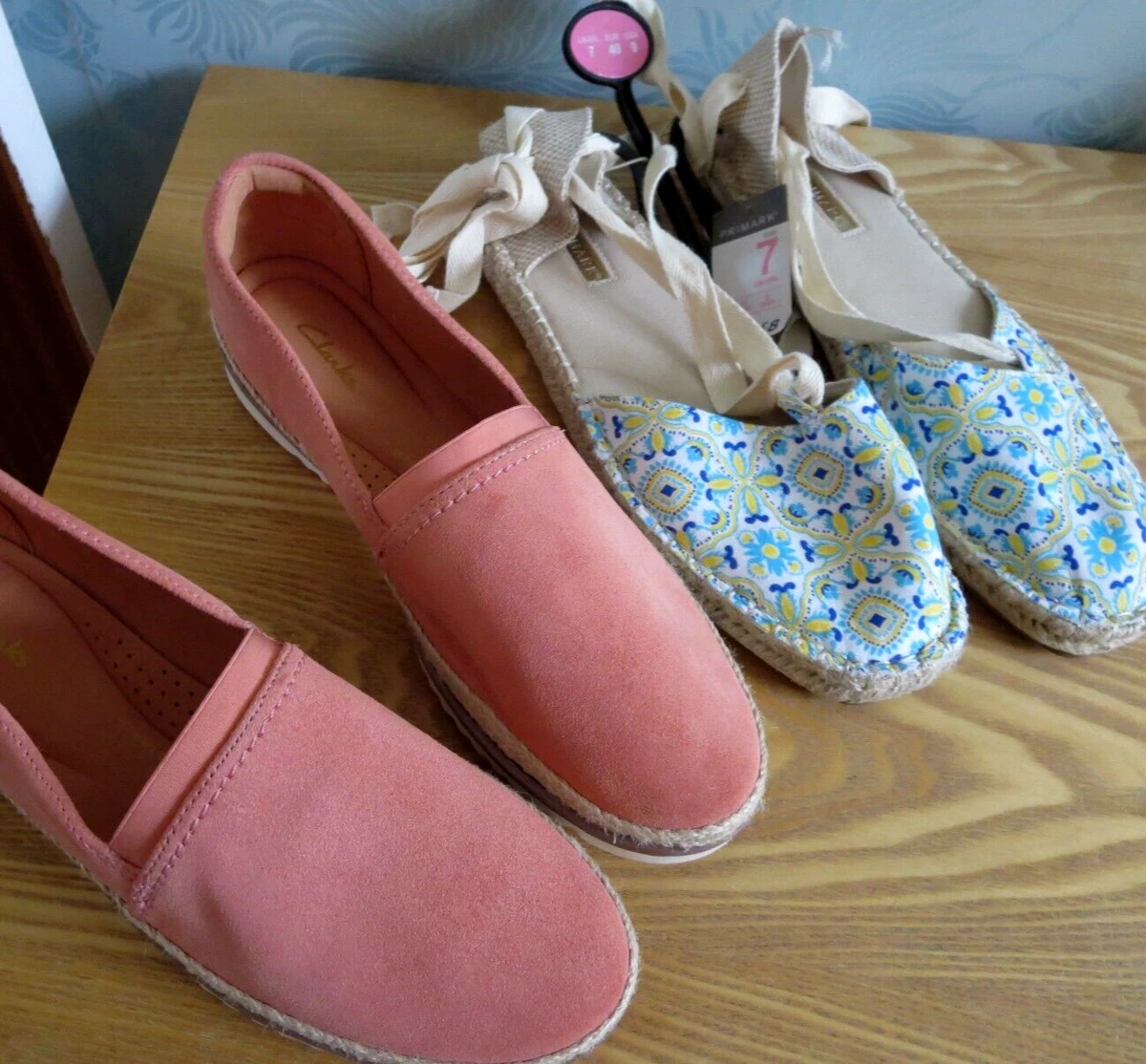 uk 7 New X2 ladies shoes Clarks leather slip on pumps Primark