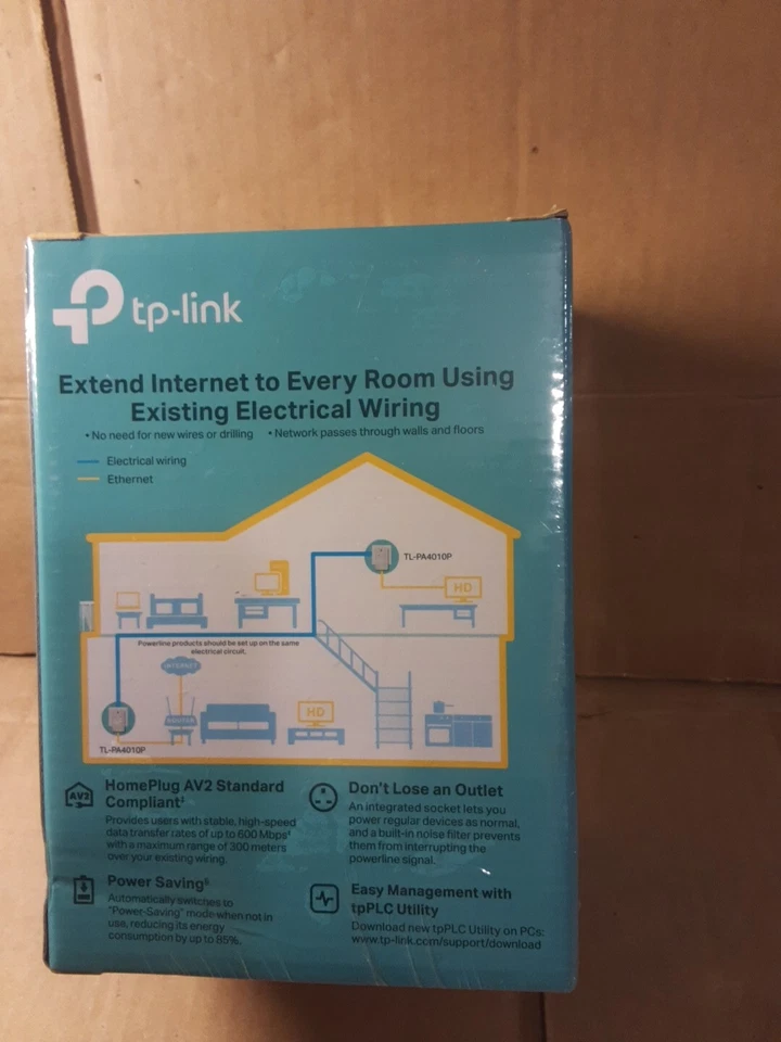TP-Link TL-PA4010P KIT AV600 Passthrough Powerline Starter Kit TL-PA4010P V5.0 - Image 2 of 4