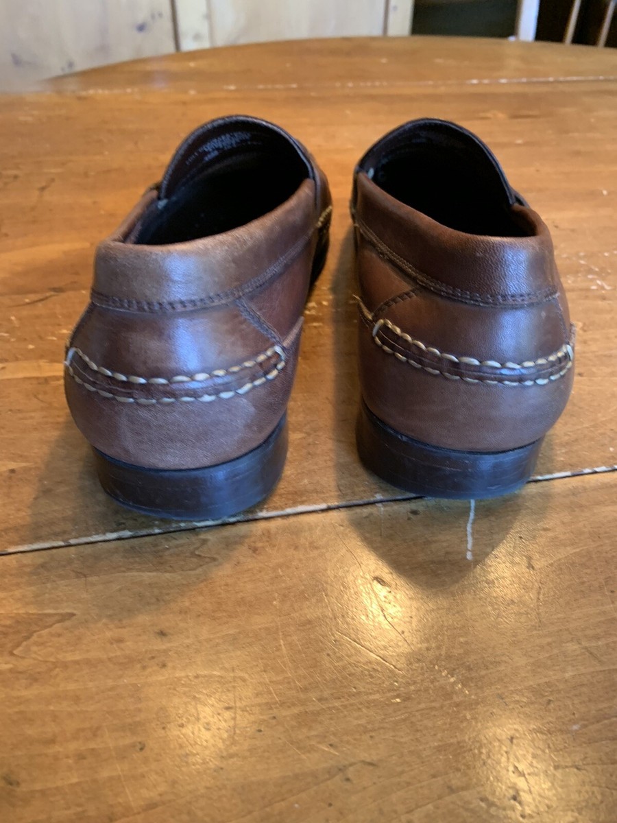 Bert Pulitzer Men’s 8 Brown Woven Leather Penny Loafers Preppy Quiet Luxuryu Bert Pulitzer Brown Weave Vamp Penny Loafers 10.5 M | eBay main image 4