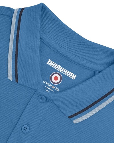 Lambretta Mens Polo Shirt Twin Tipped Lambretta Polo Shirt Sizes M-4XL - Picture 5 of 7
