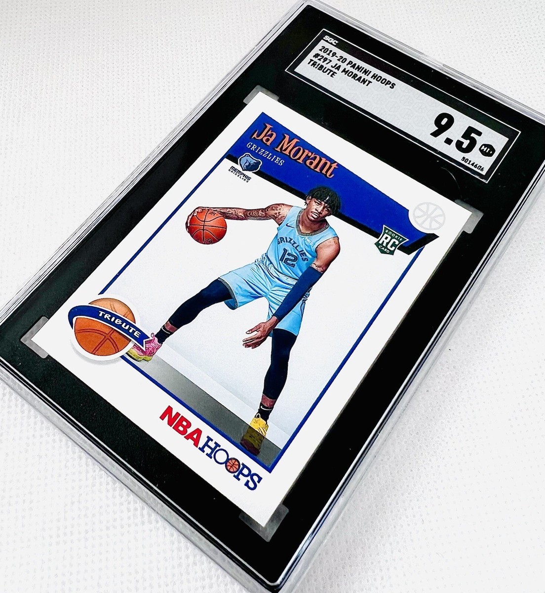 2019 Panini NBA Hoops Ja Morant RC “Tribute” Rookie Card #297 SGC