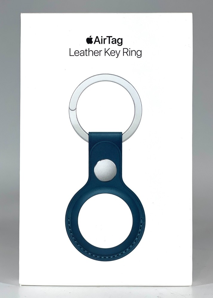 OEM Apple AirTag Leather Key Ring - Baltic Blue NEW SEALED