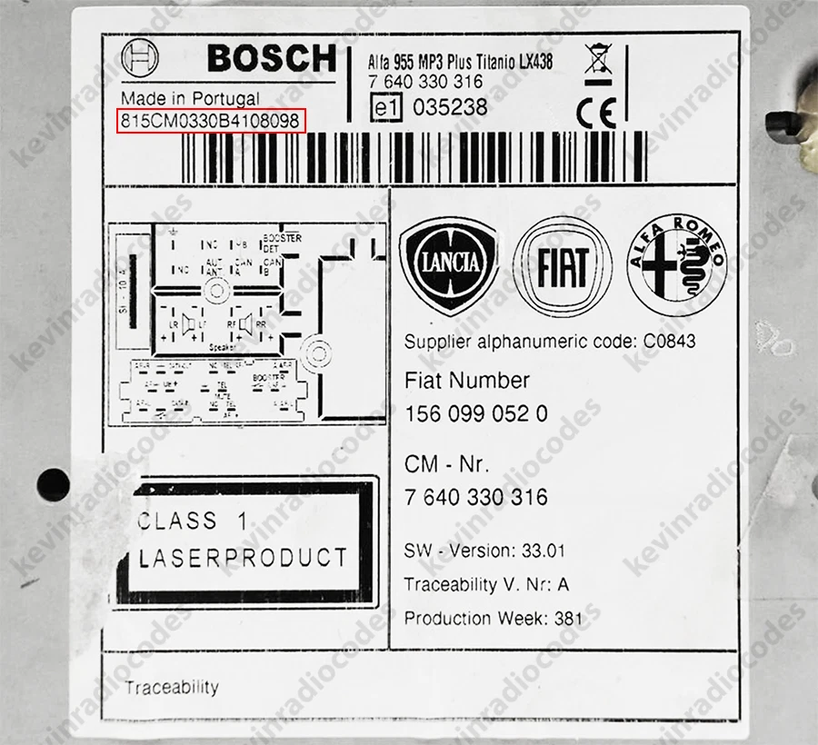 ✅ALFA ROMEO RADIO DEKODIEREN PIN CODE 147 159 4C BRERA GIULIETTA GT MITO SPIDER✅ - Bild 3 von 4