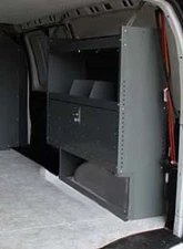 Van Shelving with Door Space Saver LOW ROOF Ford Transit  44"H x 45"L x 13"D