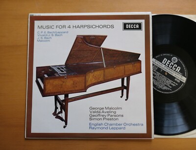 SXL 6318 WBg Music For 4 Harpsichords George Malcolm Decca 1st WBG NM