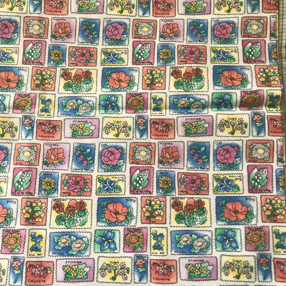 Fabri被子织物花卉积木棉44英寸x72英寸出血心脏哥伦比亚虹膜 — 第 2/2 张图片