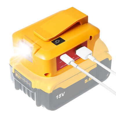 ADP05 Power Source Dewalt 18v Battery Adapter work light USB Phone Charger  UK