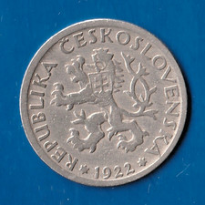 Münze TSCHECHOSLOWAKEI 1 Krone 1922 Ku / Ni Sehr schön